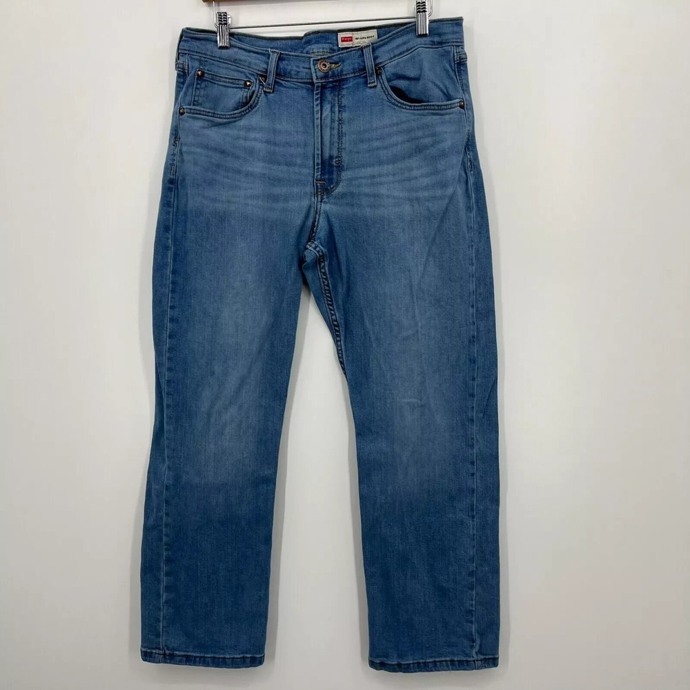 Wrangler Jeans Men's Size 33 Blue Relaxed‎ Boot Zip Fly Light Wash Western Ranch